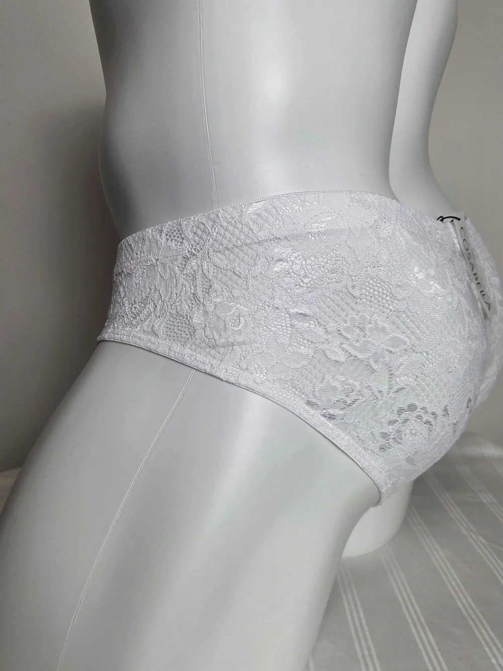 Cosabella White Lace Men's Briefs - Sheer Panel Support